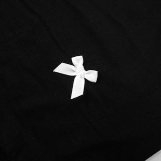 Ruffle bowknot crewneck ruched crop top