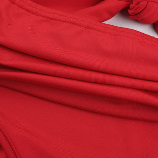 Hollow out knotted lace tube maxi skirt set