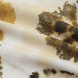 Halter self tie ruched print hollow out bodysuit