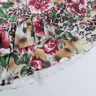 Leopard print hollow out halter self tie cut out mini dress