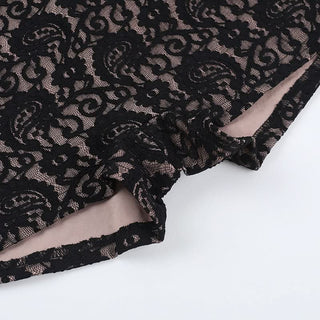 Halter self tie deep V neck lace backless romper