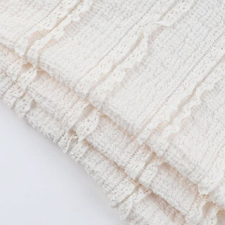 Ruffle halter self tie v neck backless top