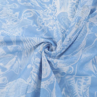 Off shoulder ruched print mesh tube top