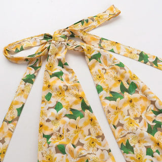 Halter self tie flower print backless top