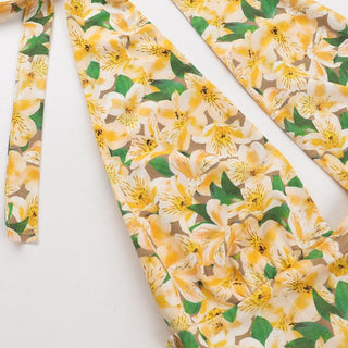 Halter self tie flower print backless top