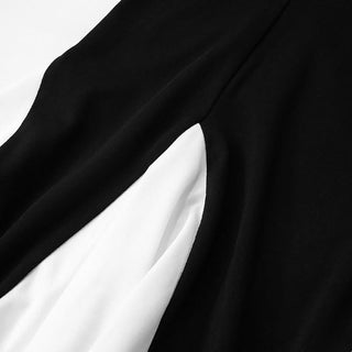 V neck backless contrast cami mini dress