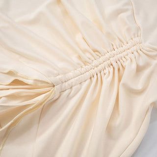 V neck hollow out ruched drawstring cami cut out mini dress