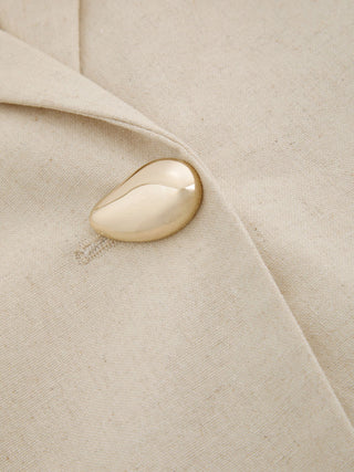 Linen-blend Linen-blend V-neck Dolman Sleeve Blazer Vest For Work