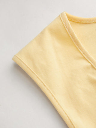 Cotton-blend V-neck Ruched Tank Top