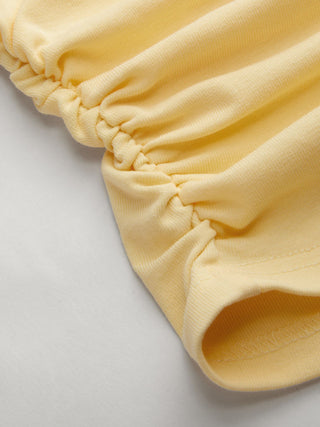 Cotton-blend V-neck Ruched Tank Top
