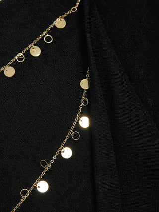 Cowl Neck Backless Chain Detail Cami Top