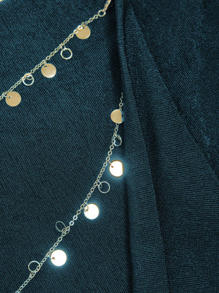 Cowl Neck Backless Chain Detail Cami Top