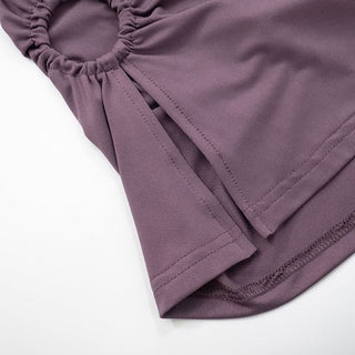 Hollow out o ring ruched slit tube cut out top