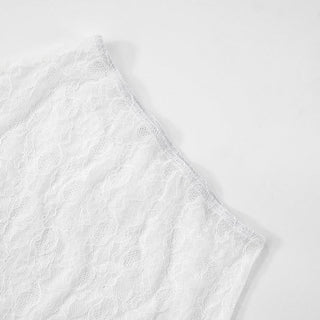 Self tie halter hollow out lace solid mini skirt set