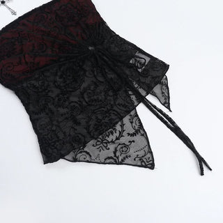 Slit irregular print ruched self tie tube top