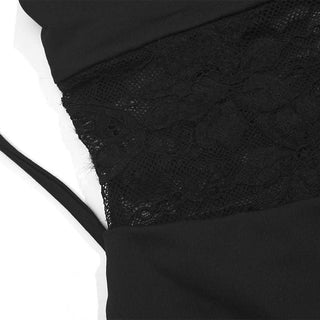 Lace square neck self tie solid cami maxi dress