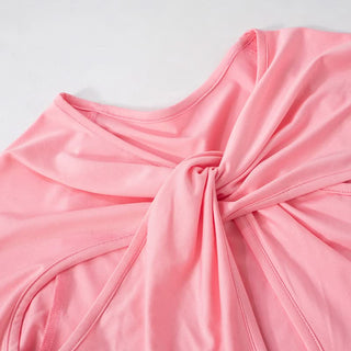 Hollow out long sleeve v neck cross front cut out mini dress