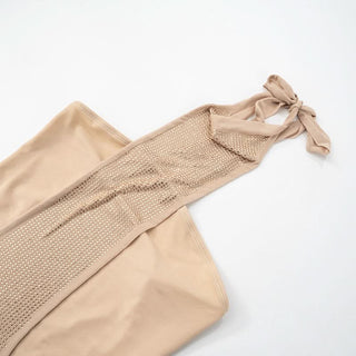 Halter self tie beaded backless solid top