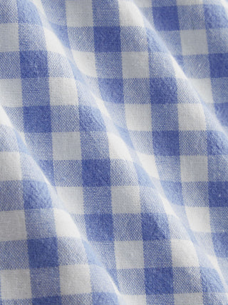 Cotton-blend Square Neck Gingham Bowknot Romper