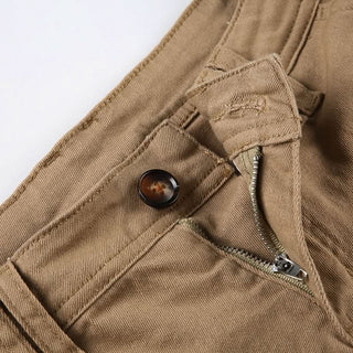 Button zip-up pocket low rise pant denim shorts