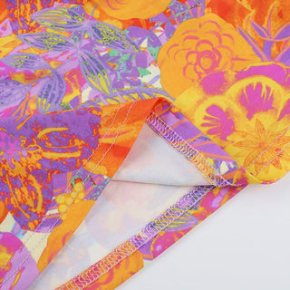 Self tie halter hollow out flower print cut out top