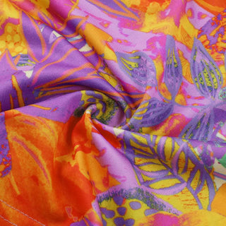 Self tie halter hollow out flower print cut out top