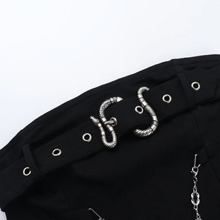 Metal chain buckle solid backless tube top