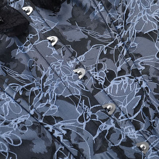 Sweetheart neck lace hem button print tube top