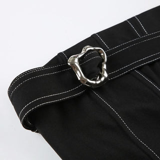 Corset irregular backless buckle tube top