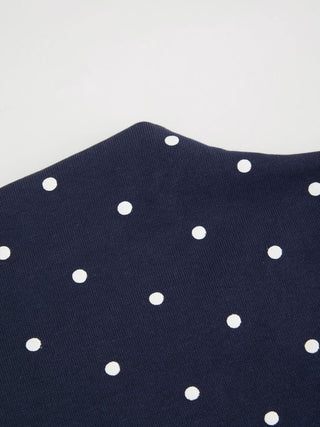 Cotton-blend High Neck Polka Dot Asymmetrical Hem Top & Mid Rise Capri Pants Set