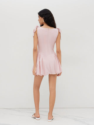 Grad Dresses Cute Summer Dresses Party Dress For Party New Years Holiday Dress Valentine rush outfits special occasion dresses Woven Sculptural Boat Neck Bowknot Bubble Hem Mini Dress For Date