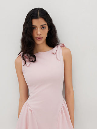 Grad Dresses Cute Summer Dresses Party Dress For Party New Years Holiday Dress Valentine rush outfits special occasion dresses Woven Sculptural Boat Neck Bowknot Bubble Hem Mini Dress For Date
