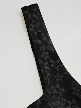 Jacquard U-neckline Floral Backless Bowknot Mini Dress