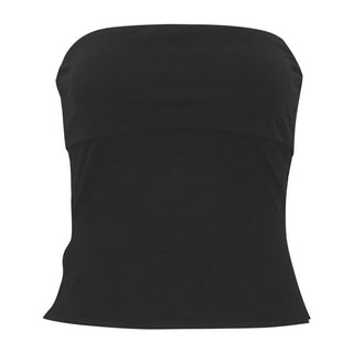 Solid slit backless tube top