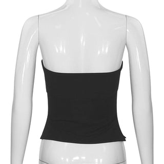 Solid slit backless tube top