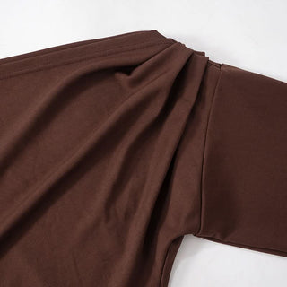 One shoulder long sleeve ruched mini dress