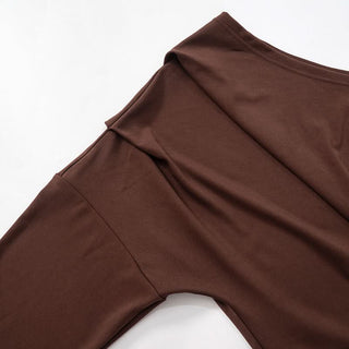 One shoulder long sleeve ruched mini dress