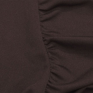 Crewneck long sleeve ruched solid maxi dress