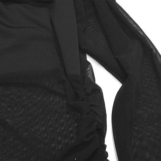 Off shoulder long sleeve mesh maxi dress