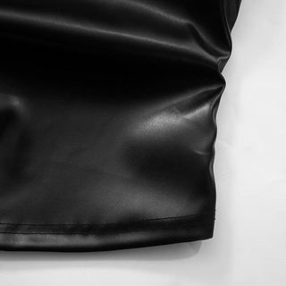 PU leather solid backless tube top