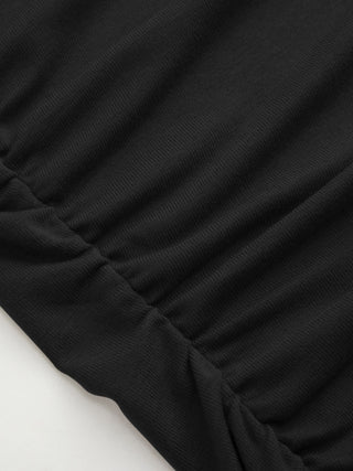 Boat Neck Ruched Tee