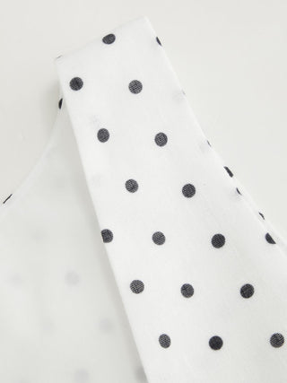 Woven Boat Neck Polka Dot Bowknot Backless Crop Top For Work