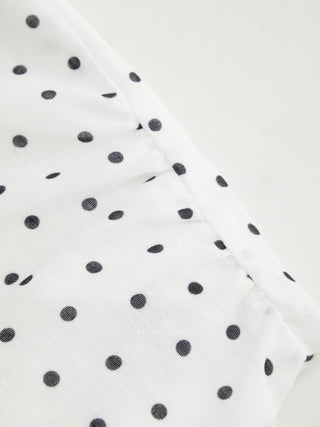 Woven Boat Neck Polka Dot Bowknot Backless Crop Top For Work