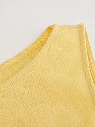 Linen-blend Beaded Knotted Ruched Tank Top