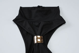 High neck slit sleeveless maxi dress