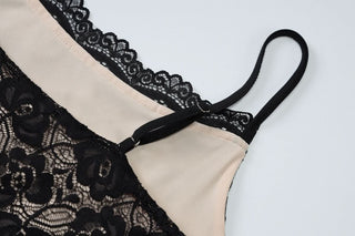 U neck lace cami mini dress