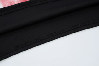 Crewneck flower pattern short sleeve crop top