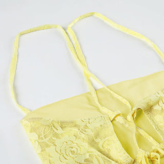 Lace cross back cami top