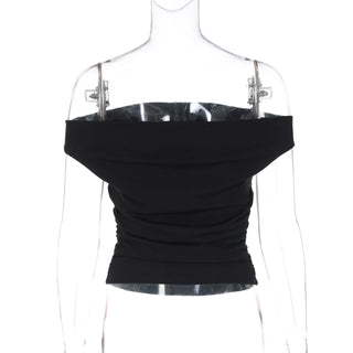 Off shoulder ruched flower pattern top