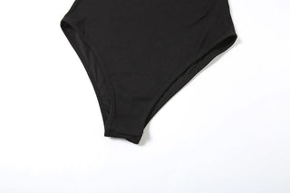 Halter beaded backless bodysuit